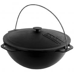 Kasan 15 L, Wok Asia mit Deckel aus Gusseisen 