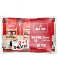 AKURA Nori Chips Teriyaki Geschmack 3x4,5g 